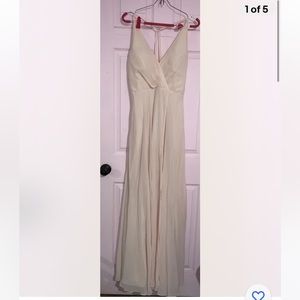 NWT Jenny Yoo Chiffon 1988 Spaghetti Strap Bridesmaid Dress in Soft Blush, 10